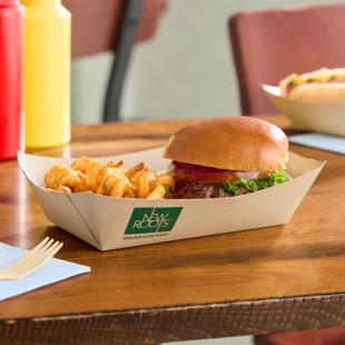 New Roots #500 5 lb. Compostable Rectangular Bamboo Food Tray - 500/Case