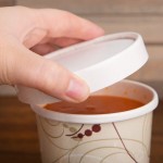 Solo KHSB12A-J8000 Symphony Print 12 oz. Double Poly-Paper Soup / Hot Food Cup with Vented Paper Lid - 250/Case