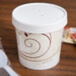 Solo KHSB12A-J8000 Symphony Print 12 oz. Double Poly-Paper Soup / Hot Food Cup with Vented Paper Lid - 250/Case