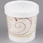 Solo KHSB12A-J8000 Symphony Print 12 oz. Double Poly-Paper Soup / Hot Food Cup with Vented Paper Lid - 250/Case