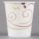 Solo KHSB12A-J8000 Symphony Print 12 oz. Double Poly-Paper Soup / Hot Food Cup with Vented Paper Lid - 250/Case