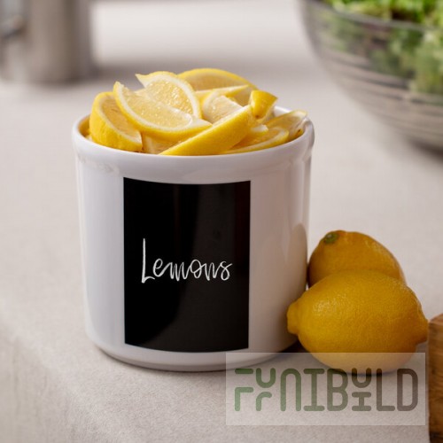 Cal-Mil 1950-64-15C 2 Qt. White Melamine Write-On Round Crock / Condiment Jar