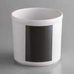 Cal-Mil 1950-64-15C 2 Qt. White Melamine Write-On Round Crock / Condiment Jar