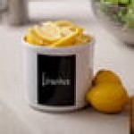 Cal-Mil 1950-64-15C 2 Qt. White Melamine Write-On Round Crock / Condiment Jar