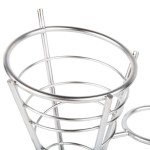 American Metalcraft SS92 Stainless Steel 1-Cone Basket with 2 Ramekins - 5