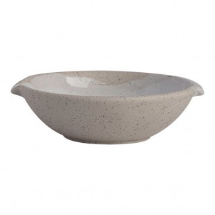 Off Grid Studio Gembrook from Steelite International 3.5 oz. Round White Stoneware Double-Spouted Sauce Dish - 36/Case