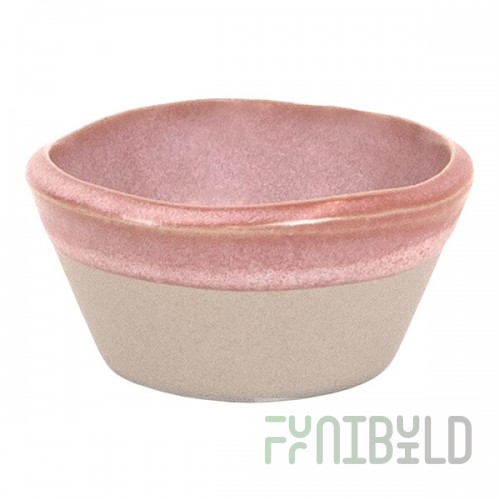 Front of the House Mezze® 3 oz. Guava Two-Tone Round Porcelain Ramekin - 12/Case