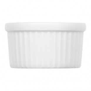 Bauscher Luzifer from BauscherHepp 3.4 oz. Bright White Round Fluted Porcelain Ramekin - 36/Case