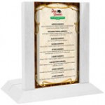 Menu Solutions WDAFR-B Denim Wood Menu Holder / Tent with 5 Menu Solutions WDAFR-B Denim Wood Menu Holder / Tent with 5