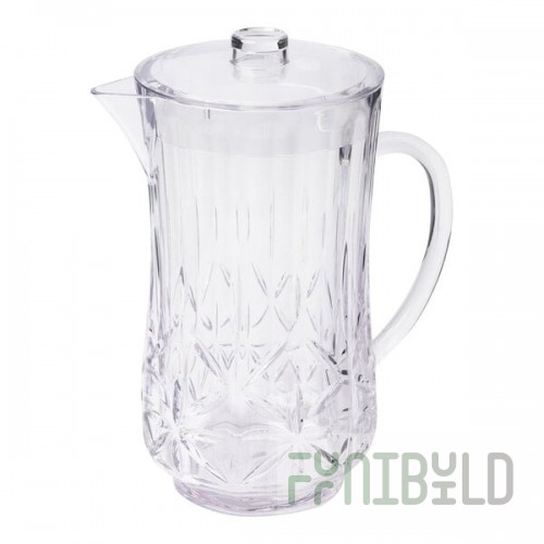 Sophistiplate Traditional 53 oz. Clear SAN Plastic Pitcher with Lid - 6/Pack