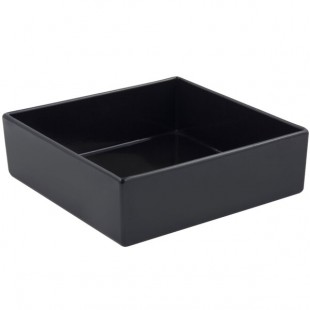 Bon Chef 5107S 96 oz. Black Sandstone Finish Cast Aluminum Straight Sided Square Bowl