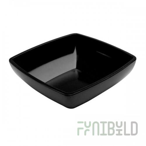 Delfin from Steelite International DFBRC1311ME010 Metro Black 136 oz. Rectangular Melamine Bowl