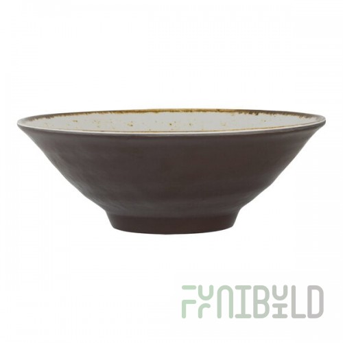 Creations Craft from Steelite International 1.25 Qt. Two-Tone Brown and White Melamine Bowl - 6/Case