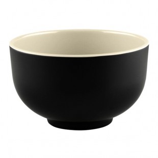 Elite Global Solutions JW4432T Karma 24 oz. Ebony and Sand Round Two-Tone Melamine Bowl - 6/Case