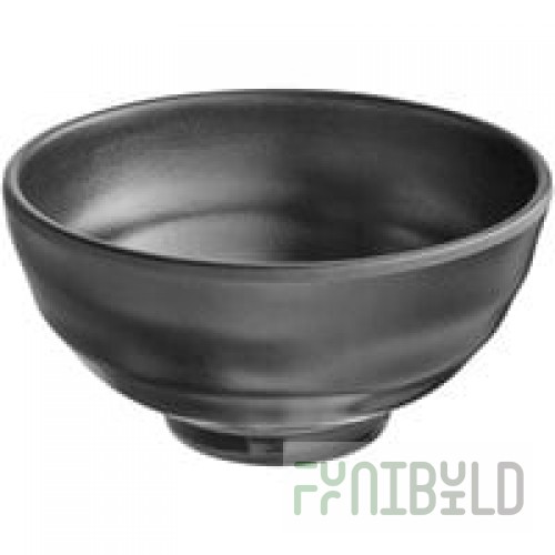Thunder Group 5705TM Tenmoku Black 11 oz. Round Melamine Rice Bowl - 12/Case