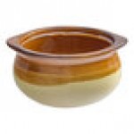 Acopa Ugoki 10 oz. Matte Black Melamine Bowl with Ivory Rim - 12/Pack