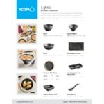 Acopa Ugoki 10 oz. Matte Black Melamine Bowl with Ivory Rim - 12/Pack