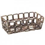 Front of the House Coppered Link 10-Piece Hand-Painted Fused Iron Riser Set with Black Bamboo Buffet Boards