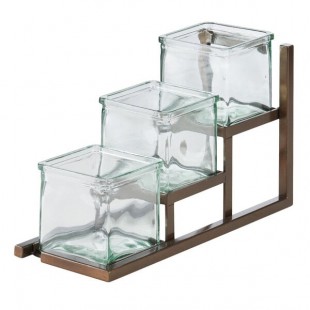 Cal-Mil 4304-84 Sierra Bronze 3 Step Jar Display - 12 3/4 Cal-Mil 4304-84 Sierra Bronze 3 Step Jar Display - 12 3/4