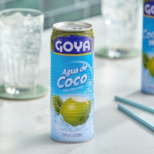 Goya 17.6 fl. oz. Coconut Water with Pulp - 24/Case Goya 17.6 fl. oz. Coconut Water with Pulp - 24/Case