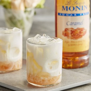 Monin Sugar-Free Caramel Flavoring Syrup 1 Liter - 4/Case