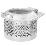 Rosseto SM288 Iris 6.3 Qt. Round Brushed Stainless Steel Chafer Warmer with Lid Rosseto SM288 Iris 6.3 Qt. Round Brushed Stainless Steel Chafer Warmer with Lid