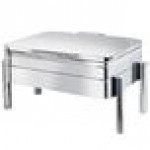 Eastern Tabletop 3975S Jazz Swing 8 Qt. Stainless Steel Rectangular Chafer with Pillar'd Stand and Hinged Dome Cover Eastern Tabletop 3975S Jazz Swing 8 Qt. Stainless Steel Rectangular Chafer with Pillar'd Stand and Hinged Dome Cover