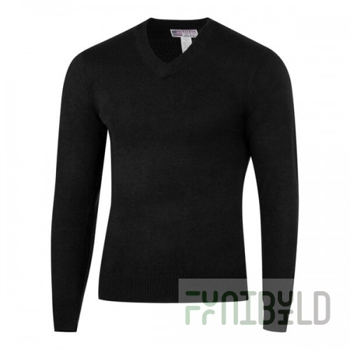 National Patrol by Henry Segal Men's Customizable Black High-Tech Acrylic Long Sleeve Sweater - 2X