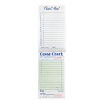 Choice 1 Part Green and White Guest Check with Bottom Guest Receipt - 10/Pack