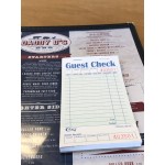 Choice 1 Part Green and White Guest Check with Bottom Guest Receipt - 10/Pack