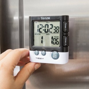 Taylor 5828 Digital Dual Event 24 Hour Kitchen Timer with Clock and Date Taylor 5828 Digital Dual Event 24 Hour Kitchen Timer with Clock and Date