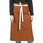 Uncommon Chef 3119 Walnut Customizable 100% Cotton Canvas Marvel Bistro Apron with Natural Webbing and 1 Pocket - 33