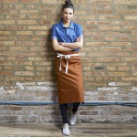 Uncommon Chef 3119 Walnut Customizable 100% Cotton Canvas Marvel Bistro Apron with Natural Webbing and 1 Pocket - 33