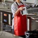 Intedge Brown 40 Mil Adjustable Vinyl Dishwasher Apron - 28 Intedge Brown 40 Mil Adjustable Vinyl Dishwasher Apron - 28