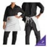Choice White Customizable Poly-Cotton Half Bistro Apron with 2 Pockets - 18 Choice White Customizable Poly-Cotton Half Bistro Apron with 2 Pockets - 18