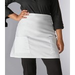 Choice White Customizable Poly-Cotton Half Bistro Apron with 2 Pockets - 18 Choice White Customizable Poly-Cotton Half Bistro Apron with 2 Pockets - 18