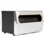 Vollrath 6515-06 Black Two Sided Tabletop Minifold Napkin Dispenser with Chrome Faceplate Vollrath 6515-06 Black Two Sided Tabletop Minifold Napkin Dispenser with Chrome Faceplate
