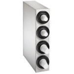 Vollrath 58824-A-A-A-A Stainless Steel 4-Slot Vertical 8 - 44 oz. Countertop Cup Dispenser Cabinet