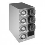 Vollrath 58824-A-A-A-A Stainless Steel 4-Slot Vertical 8 - 44 oz. Countertop Cup Dispenser Cabinet