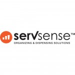 ServSense Black 5-Section Countertop Cup / Lid / Straw Organizer - 6 1/2