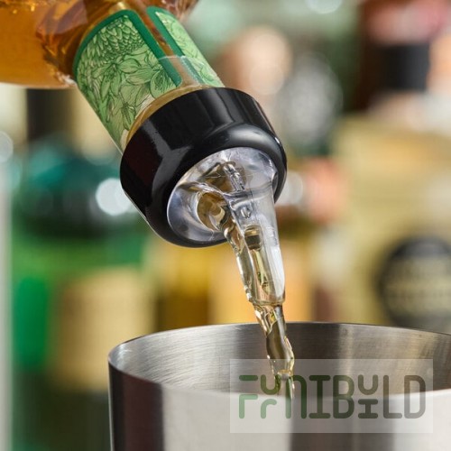Acopa 1.25 oz. 3-Ball Measured Liquor Pourer with Collar - 12/Case