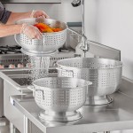 Choice 12 Qt. Aluminum Colander with Base and Handles