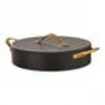 Spring USA Ambassador 4 Qt. Black Round Induction-Ready Chafer Casserole Pan with Cover 8756-8-28 Spring USA Ambassador 4 Qt. Black Round Induction-Ready Chafer Casserole Pan with Cover 8756-8-28