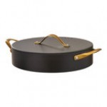 Spring USA Ambassador 4 Qt. Black Round Induction-Ready Chafer Casserole Pan with Cover 8756-8-28 Spring USA Ambassador 4 Qt. Black Round Induction-Ready Chafer Casserole Pan with Cover 8756-8-28