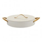 Spring USA Ambassador 4 Qt. Black Round Induction-Ready Chafer Casserole Pan with Cover 8756-8-28 Spring USA Ambassador 4 Qt. Black Round Induction-Ready Chafer Casserole Pan with Cover 8756-8-28