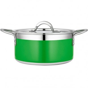 Bon Chef Country French X 3.28 Qt. Lime Green Stainless Steel Pot - 71301-CF2-L Bon Chef Country French X 3.28 Qt. Lime Green Stainless Steel Pot - 71301-CF2-L