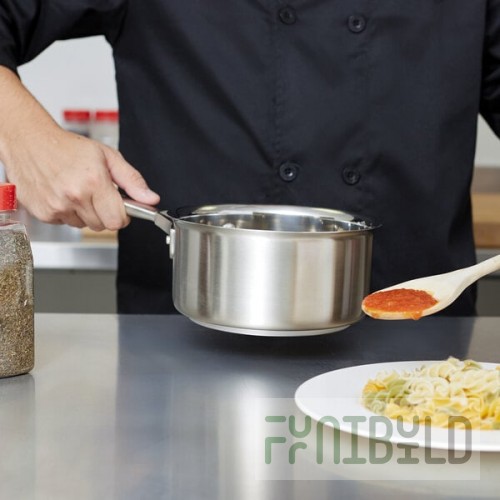 Vollrath 47740 Intrigue 2.25 Qt. Stainless Steel Sauce Pan with Aluminum-Clad Bottom