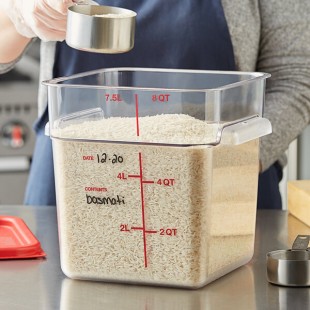 Vigor 8 Qt. Clear Square Polycarbonate Food Storage Container Vigor 8 Qt. Clear Square Polycarbonate Food Storage Container