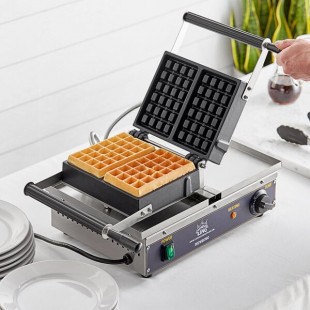 Carnival King WBS180 Brussels / Liege Style Belgian Waffle Maker - 120V