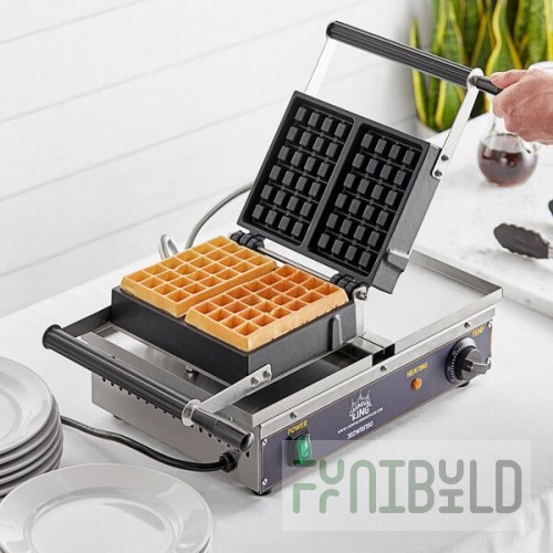 Carnival King WBS180 Brussels / Liege Style Belgian Waffle Maker - 120V